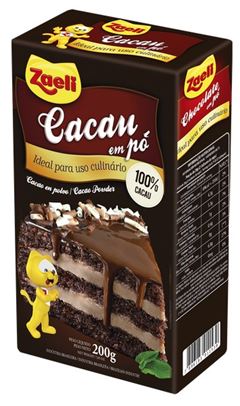 Chocolate 100% Cacau em Pó Zaeli 200g