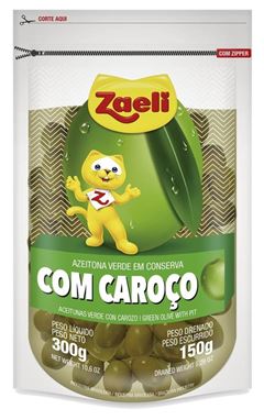 Azeitona Verde com Caroço Zaeli 150g Pouch
