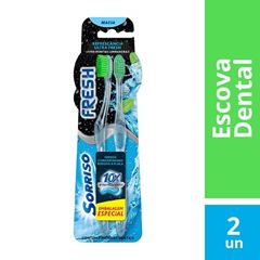 Escova Dental Sorriso Fresh Pack 2 Unidades