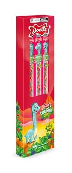 Canudinho Twist Colorido Dino Frutas Azedinho