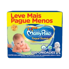 Toalha Umedecida MamyPoko Toque Suave 200 Unidades
