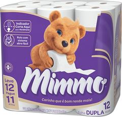 Papel Higiênico Mimmo Folha Dupla Leve 12 Pague 11 30m