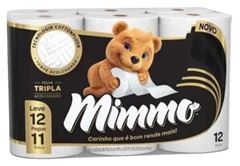 Papel Higiênico Mimmo Folha Tripla Leve 12 Pague 11 20m