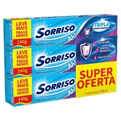 Creme Dental Sorriso Tripla Limpeza Completa 3x140g Pack