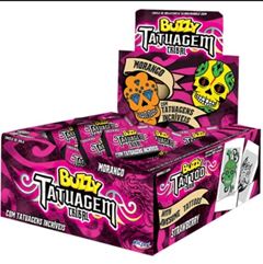Chiclete Buzzy Tattoo Tribal Morango 20x90