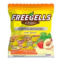Bala Freegells Sortida Recheada com Chocolate Branco