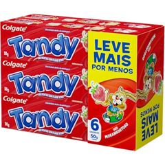 Kit Creme Dental Infantil Tandy Morango E Tutti-Frutti 6 x 50g