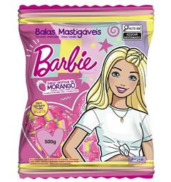 Bala Mastigável Barbie Morango 500g