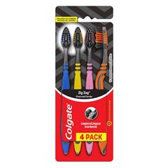 Escova Dental Colgate Zig Zag Charcoal Com 5 Unidades