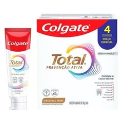 Creme Dental Colgate Total Original Mint Pack com 4  UN de 90 Gramas