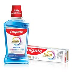 Creme Dental Colgate Total Original Mint 90 Gramas mais Enxaguante 500 ML